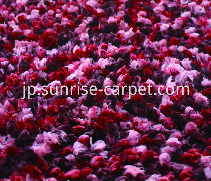 100% Polyester Shaggy rug burgundy color